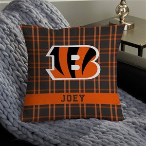 NFL Cincinnati Bengals Plaid Personalized 14 Throw Pillow