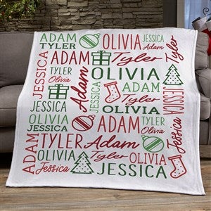 Holiday Repeating Name Personalized Blankets - 46474