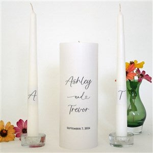 Personalized Simplicity Wedding Unity Candle Set-Black