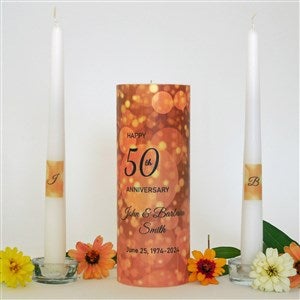 50th Anniversary Personalized Candle Set - 46494D
