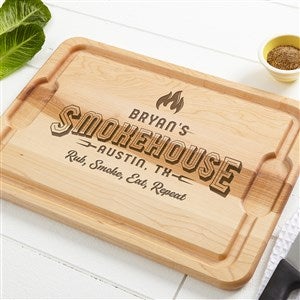 Smokehouse Personalized Hardwood Cutting Board- 12x17