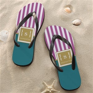 Classic Monogram Personalized Adult Flip Flops - 46699