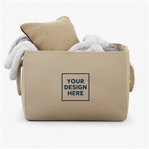 Personalized Logo Embroidered Storage Tote- Natural  - 46709