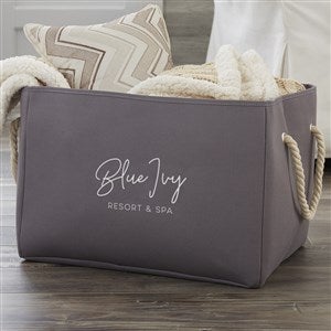 Personalized Logo Embroidered Storage Tote- Grey - 46711