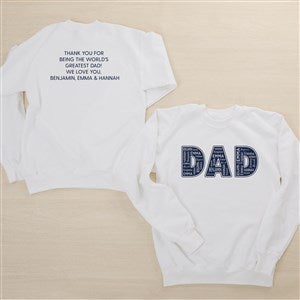 Dad Repeating Name Personalized 2-Sided Hanes® Adult Crewneck Sweatshirt
