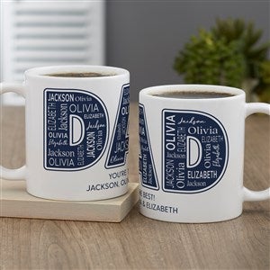 Dad Repeating Name Personalized Coffee Mug - White