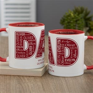Dad Repeating Name Personalized Coffee Mug - Red