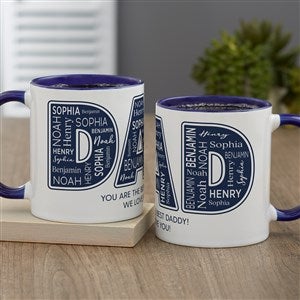Dad Repeating Name Personalized Coffee Mug - Blue