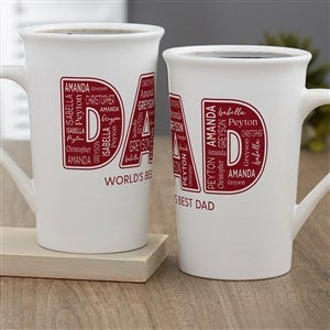 Dad Repeating Name Personalized Latte Mug