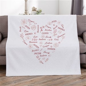 Blooming Heart Personalized Sweatshirt Blanket - 50x60