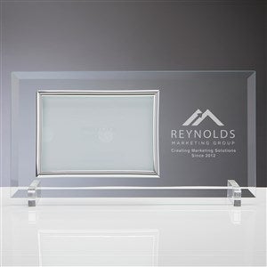 Personalized Logo Silver Beveled Picture Frame  - 46783