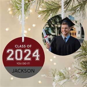 Collegiate Year Personalized Graduation Ornament- 3.75 Matte - 2 Sided