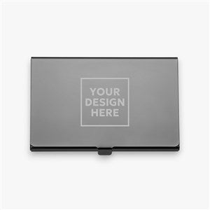 Personal Logo Engraved Gunmetal Business Card Case  - 46807