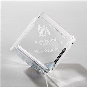 Personalized Logo Crystal Cube Paperweight  - 46810