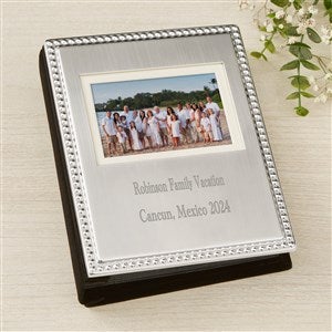 All Occasion Engraved Silver Beaded Mini Photo Album