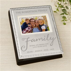 Where Life Begins Engraved Silver Beaded Mini Photo Album