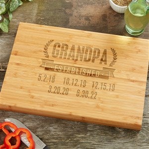 Date Established Personalized Bamboo Cutting Board- 10x14