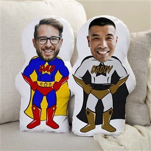 Superhero Dad Personalized Photo Character Throw Pillow
