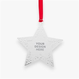 Personalized Logo Silver Star Metal Ornament - 46884