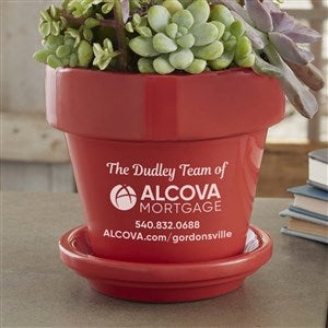 Corporate Personalized Flower Pot- Red - 46890