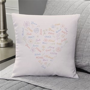 Blooming Heart Personalized Throw Pillow - Small
