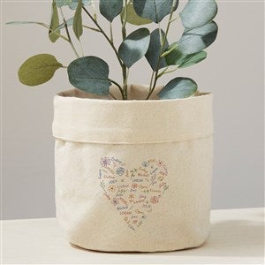 Blooming Heart Personalized Canvas Flower Planter - Large