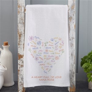 Blooming Heart Personalized Tea Towel  - 46906