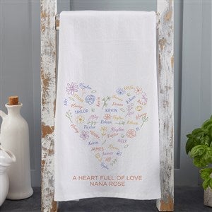 Blooming Heart Personalized Tea Towel - 46906