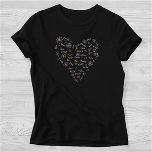 Blooming Heart Personalized Ladies Fitted T-shirts