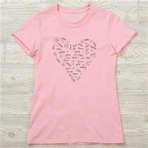 Blooming Heart Personalized Ladies Fitted T-shirts - Next Level