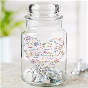 Blooming Heart Personalized Glass Candy Jar  - 46917