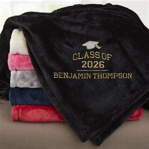 The Graduate Embroidered 50x60 Black Fleece Blanket - #46955-SB