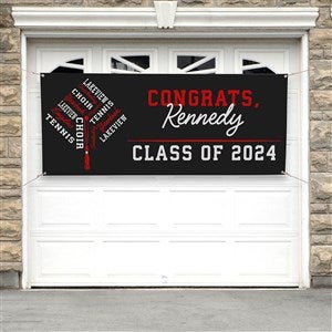 Repeating School Memories Personalized Graduation Banner - Medium