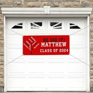 Repeating School Memories Personalized Graduation Banner - Small