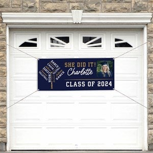 Repeating School Memories Personalized Graduation Photo Banner - 20x48