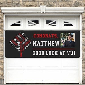 Repeating School Memories Personalized Graduation Photo Banner - 45x108