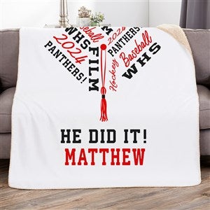 Repeating School Memories Personalized 30x40 Sherpa Blanket