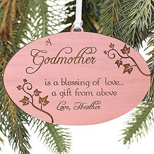 She's A Blessing Personalized Pink Wood Ornament
