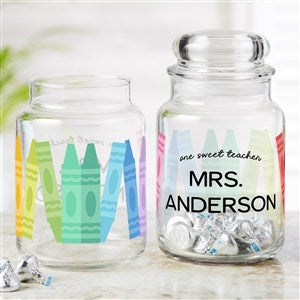 Color Crayon Personalized Glass Candy Jar  - 46994