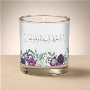 Floral Love for Grandma Personalized Glass Candle - 47004