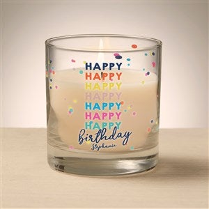 Happy Happy Birthday Personalized 8oz Glass Candle