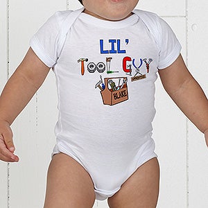 Lil Tool Guy White Baby Bodysuit