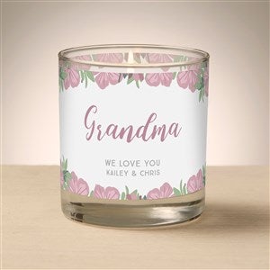 Floral Special Message Personalized 8oz Glass Candle - 47022