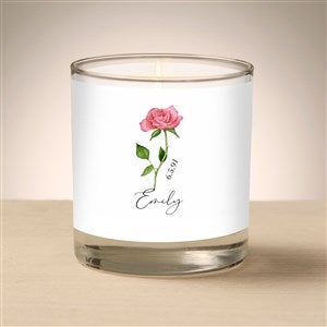 Birth Month Flower Personalized 8oz Glass Candle  - 47027