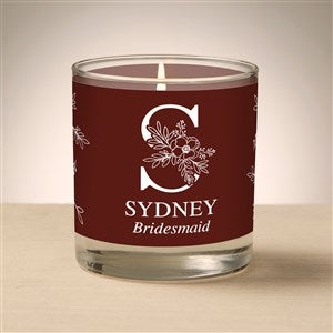 Floral Bridesmaid Personalized 8oz Glass Candle - 47033