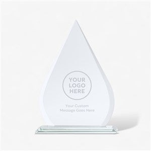 Personalized Logo Glass Tear Drop Award - Small  - 47049
