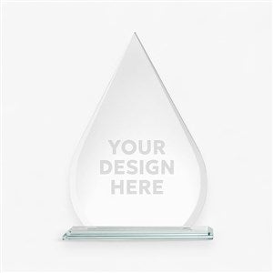 Personalized Logo Glass Tear Drop Award - Large  - 47051