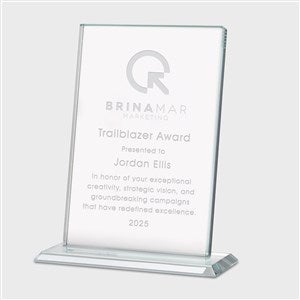 Personalized Logo Slanted Glass Recognition Award-Large  - 47055