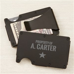 Authentic Engraved Black Metal Wallet