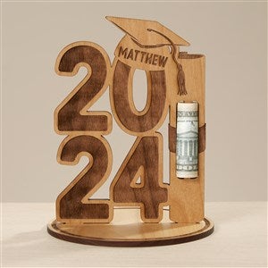 Graduation Personalized Money Holder - Natural Wood